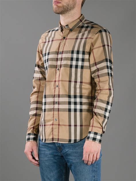 burberry brit tie neck check shirt|burberry clothing for men.